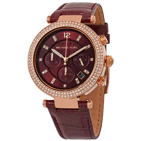 michael kors red and gold watch|mk6986.